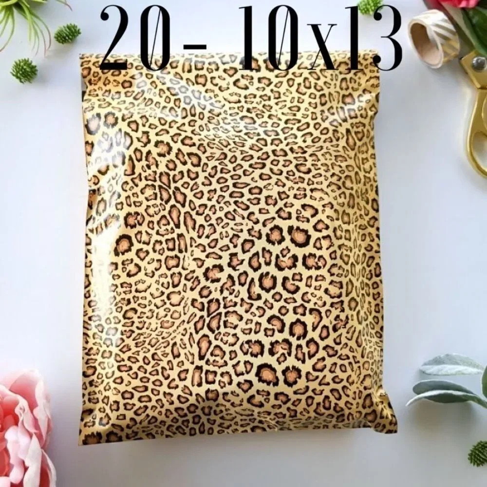 20- 10x13 Leopard Print Poly Mailers